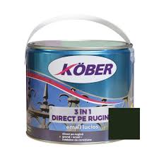 [e816020l-c2.5l] Vopsea alchidica pentru metal Kober 3 in 1, interior / exterior, verde crom, 2.5 L