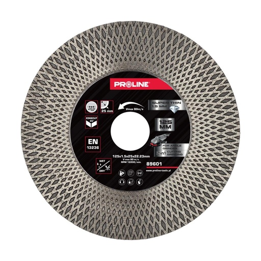 [89601] Disc diamantat subtire debitare-slefuire 125mm Proline