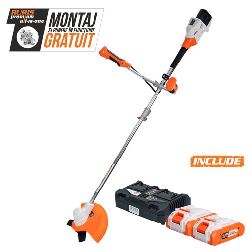 [3044ea2024] Motocoasa pe Acumulator RURIS 3044e Power Alfa UP {contine 2 acumulatori+incarcator dublu}