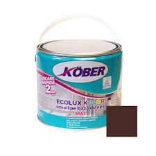 [v828017m-c2.5l] Vopsea pentru lemn / metal, Kober Ecolux Kolor, interior / exterior, pe baza de apa, mat, brun, 2.5 L