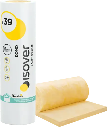 [1100006036] Vata minerala de sticla Isover Domo Twin 2 x 6000 x 1200 x 50 mm 14.4mp/rola