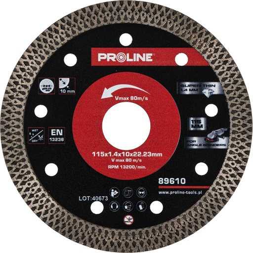 [89610] Disc diamantat subtire debitare 115mm Proline