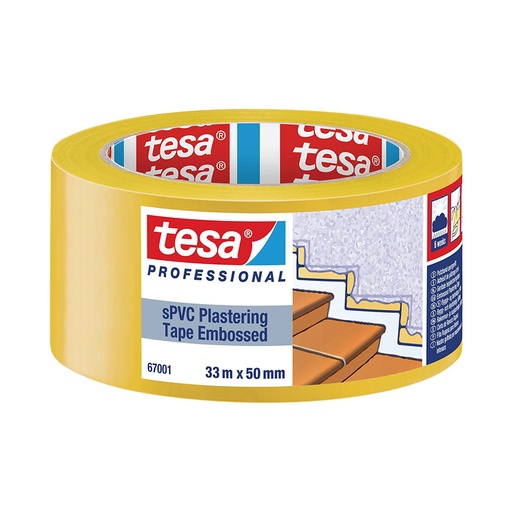 [T-67001-01] Banda adeziva mascare tencuieli gofrata 50mm / 33m Tesa