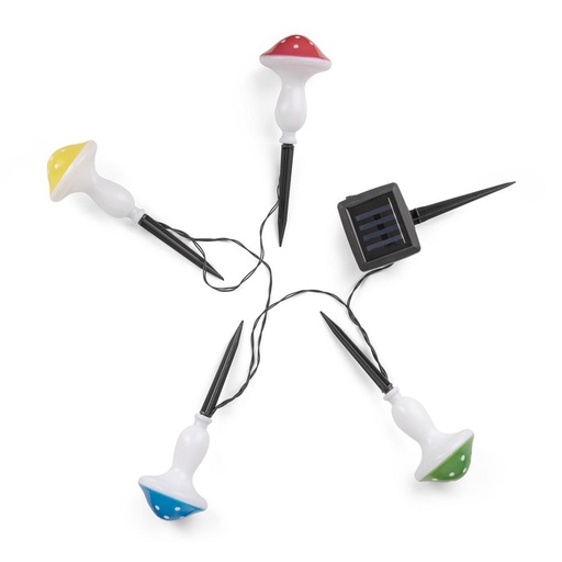 [EGSS-4MUSH-20] Lampă solară de grădină LED 4x ciupercă pe țăruș 4 culori Entac