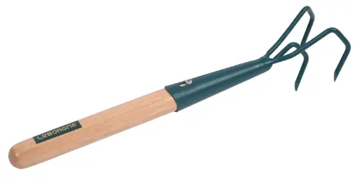 [450010] Cultivator mic cu 3 dinti DUOPRO, coada din lemn Leborgne