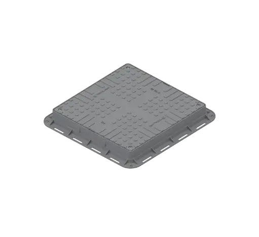 [35487-24] Capac PP URBAN Gri patrat necarosabil 700x700 PL.550x550 Hext.80 cu 4 inchizatoare A15 (35487-24)