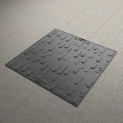 Capac PP URBAN Negru patrat necarosabil 600x600 PL.430x430 Hext.80 cu inchizator A15 (35486-20)