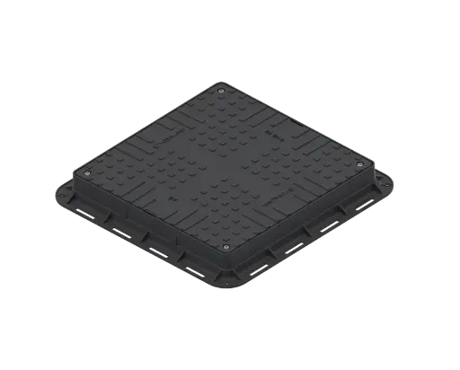 [35485-20] Capac PP URBAN Negru patrat necarosabil 500x500 PL.330x330 Hext.80 cu inchizator A15 (35485-20) 
