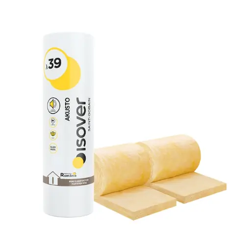[1100011350] Vata minerala de sticla Isover Akusto 5 Twin 2 x 7500 x 600 x 50 mm 18mp/rola