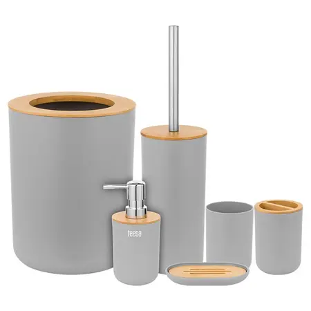 [TSA0400-G] Set 6 accesorii baie gri Teesa