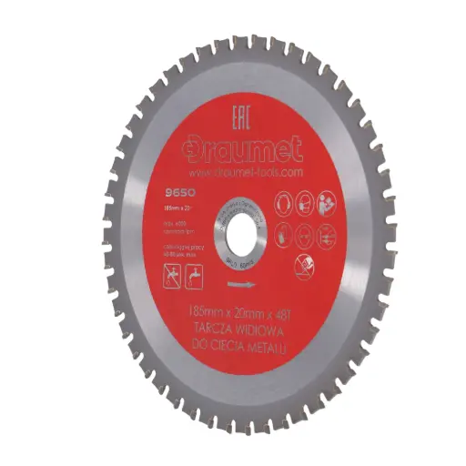 [EGA-9650] Disc 185x20mm gaura pentru ferastrau circular metal-lemn diametru 48 dinti Draumet