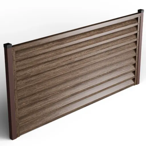 [Atlas mesteacan] Panou gard tip jaluzea Atlas, tabla prevopsita otel zincat, mesteacan - fata/spate, 2000x2045x0.5mm Tps  