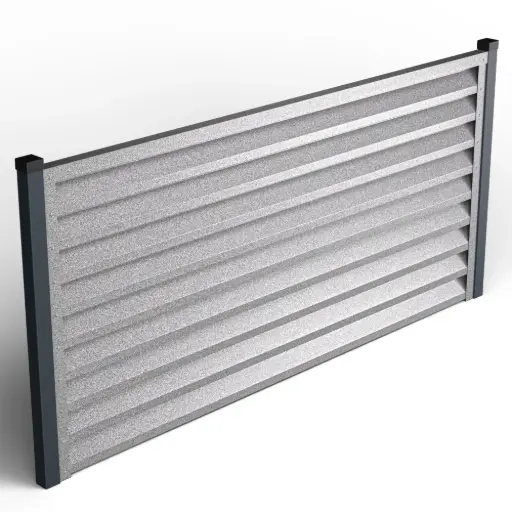 [Atlas galvanum] Panou gard tip jaluzea Atlas, tabla prevopsita otel zincat, galvanum- fata/spate, 2000x2045x0.5mm Tps     