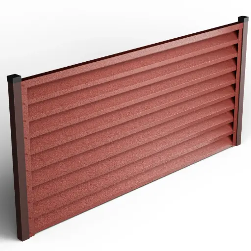 [Alpin caramida rosie] Panou gard tip jaluzea Atlas, tabla prevopsita otel zincat, caramida rosie- fata/spate, 2000x2045x0.5mm Tps  