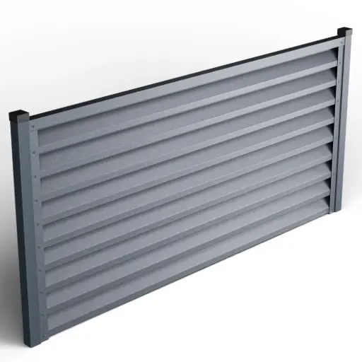 [Atlas gri grafit] Panou gard tip jaluzea Atlas, tabla prevopsita otel zincat, gri grafit RAL7016- fata/spate, 2000x2045x0.5mm Tps  