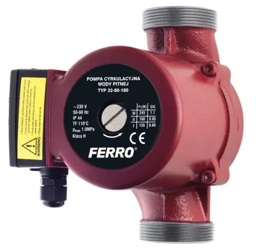 [0401w] Pompă circulație pentru apă potabilă 32-80 180 0401w Ferro