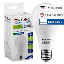 [159] Bec led 15w e27 A65 samsung chip 3000k v-tac lumina calda