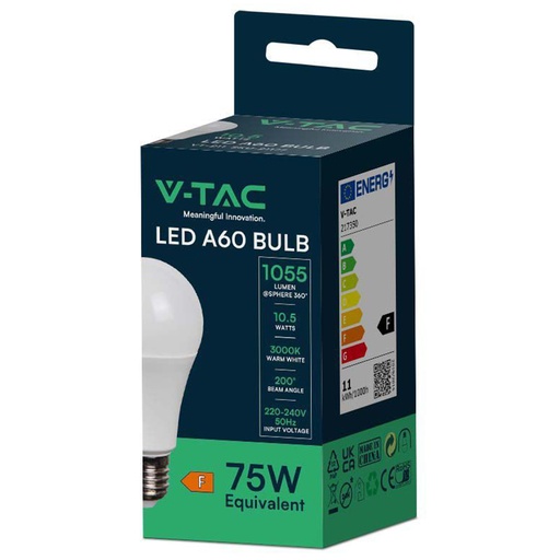 [sku-217350] Bec led A60 E27 10.5W 3000K alb cald V-tac