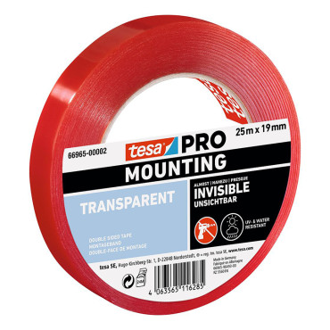 [T-66965-07] BANDA DUBLU ADEZIVA MONTARE TRANSPARENTA 19MM / 5M Tesa