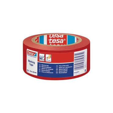 [T-60760-96] Banda adeziva marcare 50mm / 33m - rosu/rosu Tesa