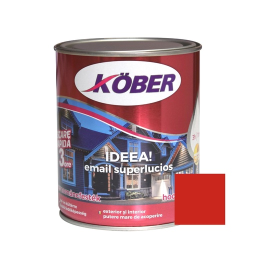 [e51240-c2.5l] Vopsea alchidica pentru lemn / metal, Kober Ideea, interior / exterior, rosu, 2.5 L