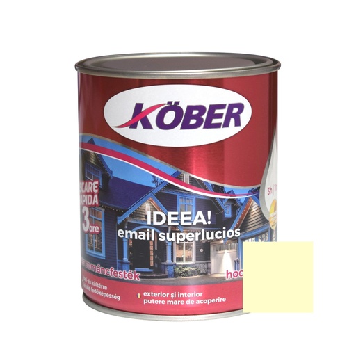 [e51401-c4l] Vopsea alchidica pentru lemn / metal, Kober Ideea, interior / exterior, crem pal, 4 L