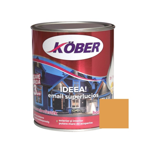 [e51450-c4l] Vopsea alchidica pentru lemn / metal, Kober Ideea, interior / exterior, ocru luminos, 4 L