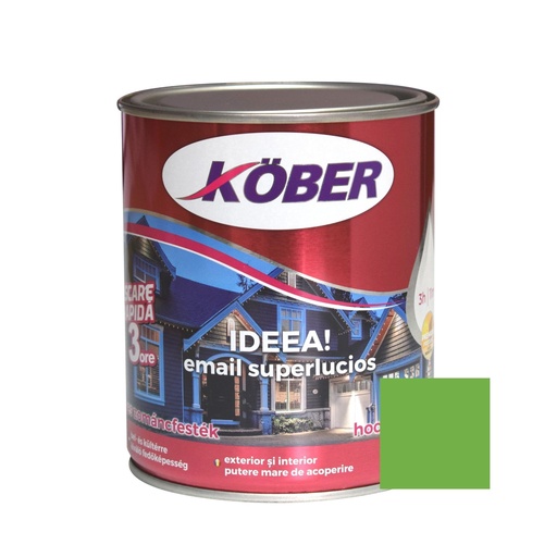 [e51521-c2.5l] Vopsea alchidica pentru lemn / metal, Kober Ideea, interior / exterior, verde deschis, 2.5 L