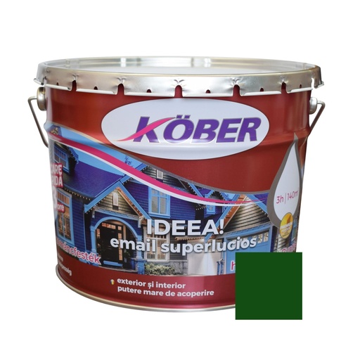 [e51533-B10l] Vopsea alchidica pentru lemn / metal, Kober Ideea, interior / exterior, verde luminos, 10 L