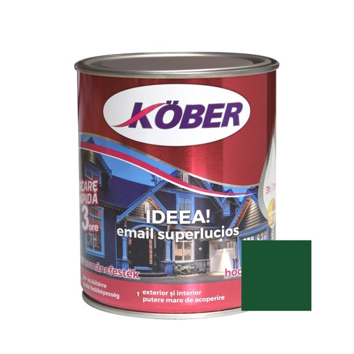 [e51550-c2.5l] Vopsea alchidica pentru lemn / metal, Kober Ideea, interior / exterior, verde mediu, 2.5 L
