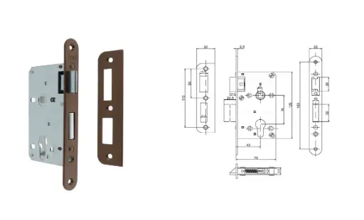 [3611] Broasca Ingropata pentru Cilindru 54 x 43 mm, Maro, Nereversibila, Blister, Yale