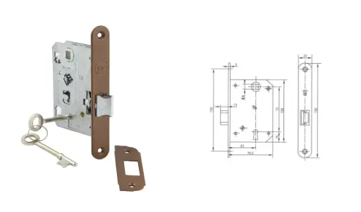 [7243mm] Broasca Ingropata pentru Cheie 72 x 43 mm, Maro, Reversibila, Blister, Yale