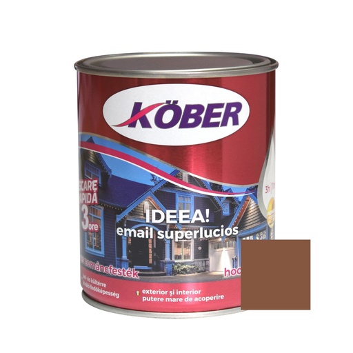 [e518002-c4l] Vopsea alchidica pentru lemn / metal, Kober Ideea, interior / exterior, maro deschis, 4 L