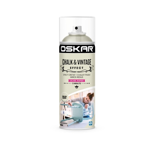 [23388] Spray vopsea lemn / metal, Oskar Chalk & Vintage Effect, english manor, interior / exterior, 400 ml