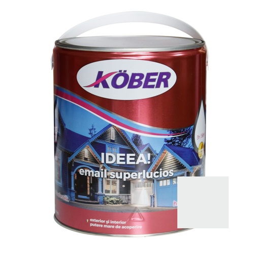 [e51810-c2.5l] Vopsea alchidica pentru lemn / metal, Kober Ideea, interior / exterior, gri deschis,2.5 L