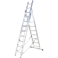 [alv7611] Scara aluminiu universala 3x11trepte, inaltime maxima 6.92m 150kg Alverosal