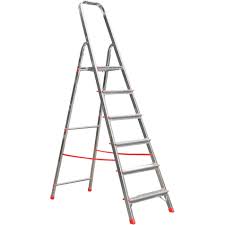 [alv2916] Scara aluminiu, 1x6 trepte, inaltime de lucru 1.98m 120kg Alverosal