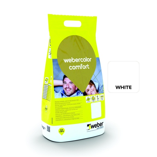 [w011] Chit flexibil pentru rosturi de 1-6mm Color Comfort White, clasa CG2 A W, sac PE 2kg Weber