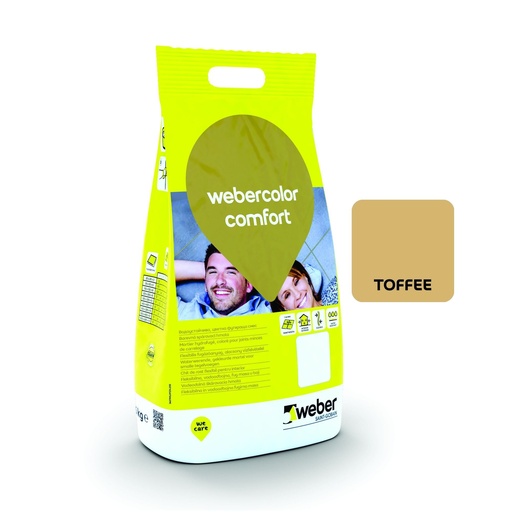 [br303] Webercolor comfort TOFFEE - Chit flexibil pentru rosturi de 1 - 6 mm, clasa CG2 A W, sac PE 2 kg