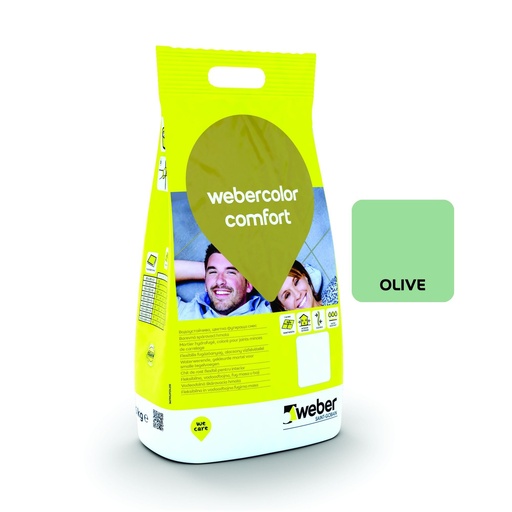 [g601] Webercolor comfort OLIVE - Chit flexibil pentru rosturi de 1 - 6 mm, clasa CG2 A W, sac PE 2 kg