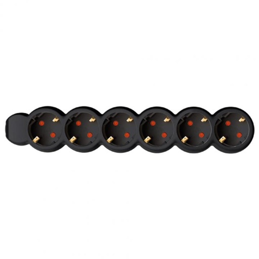 [NV 6-3/BK/1,5] Prelungitor 6 prize, 3m, 3x1,5mm2, negru Somogyi